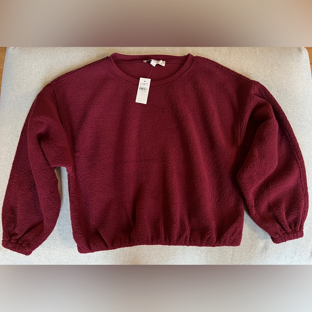 LOFT Sherpa Bubble Sweatshirt- NEW With Tags